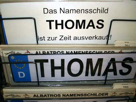 Namensschild ausverkauft!