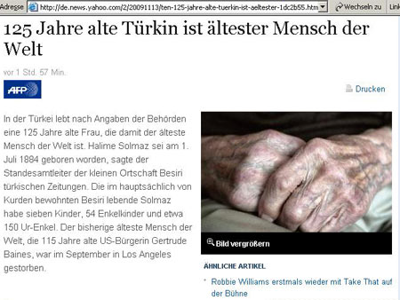 Der älteste Mensch der Welt